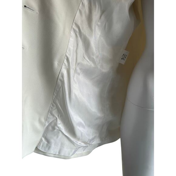 Vertigo Paris White Double Breasted Nautical Blazer w/ Anchor Buttons Large - Picture 10 of 13